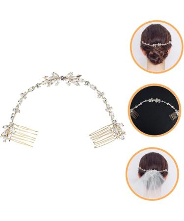 Angoily Bridal Wedding Comb Styling Comb Womens Hair Clips Accessories for Hair Bridal Hair Vines Hair Styling Accessories Hair Comb Blush Gold Hairpieces Zircon Soft Chain Bride Modeling - Buy Online on GoSupps.com