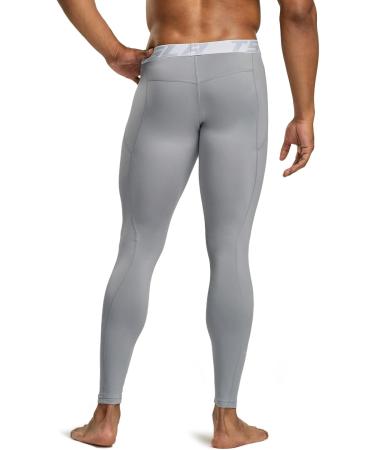TSLA 2 Pack Men's Thermal Compression Underwear - Winter Sports Leggings with Fleece Lining - Light Grey/Pink XL - Buy Online on GoSupps.com