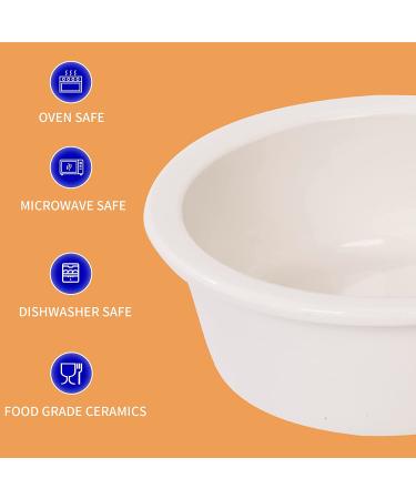 Lusifaco Set of 3 Single Elevated Cat Bowls with Bamboo Stand - 13 oz Ceramic Raised Food Water Dishes for Cats and Small Dogs - Buy Online on GoSupps.com