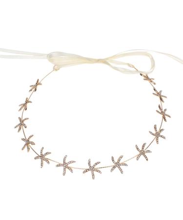 Lurrose Wedding Star Headgear - 1PC Golden Rhinestone Headband Hair Accessory for Brides - Buy Online on GoSupps.com