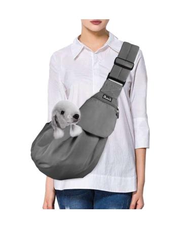 Slowton dog carrier bag pet dog bag with adjustable padded shoulder strap and front bag carrying bag dog for walking outdoors and excursions (gray) gray l (for pets 4.1-6.8kg) - Buy Online on GoSupps.com