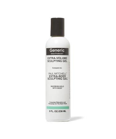 Generic Value Products Extra Volume Sculpting Gel Firm-Hold Thickening Gel Dries Crystal Clear Builds Body and Fullness Enhances Shine 8 Oz