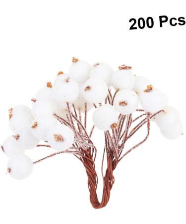 HOMSFOU 400pcs Xmas Berries Branches Red Berries Wreath Pick Christmas Holly Stem Faux Berry Ornament Fake Berries Berry Branches Diy Garland Accessories White Small Particles Material White Size 1 - Buy Online on GoSupps.com
