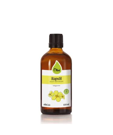 Olini rapeseed oil 100 ml of glass bottle - cold -pressed unaffected untreated - Freshly arrant - directly from the manufacturer from oil mill - rich in unsaturated fatty acids - vitamin E - vegan - gluten -free