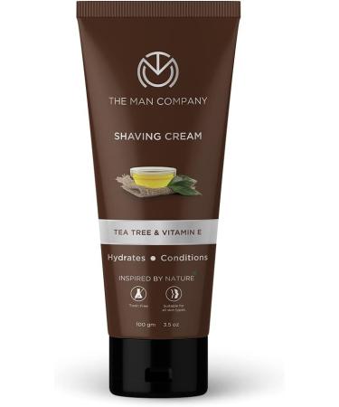 The Man Company Shaving Cream Infused with Tea Tree & Vitamin E Hydrates Conditions Achieves A Closer Shave Toxin-Free Suitable for All Skin Types 100 g - Buy Online on GoSupps.com