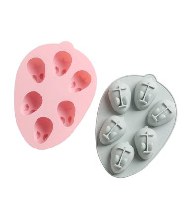 2pcs 3D Rabbit Mousse Molds Cake Animal Resin Silicone Molds Easter Jelly Cake Mold Easter Ice Cube Trays Silicone Baking Mold Easter Bunny Mixer Timer Oven Clay Candy Fondant Mold Assorted Color 14.9X20.9CM