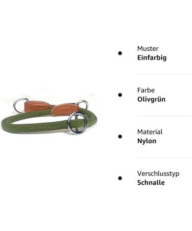 Leisegr n Adjustable Paracord Dog Collar - Nylon Devon Model in Olive Green Size M | International Shipping Available - Buy Online on GoSupps.com