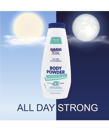 Ammens Body Powder Shower Fresh Talc Free 11 Ounce (325ml) (Pack of 3) - Buy Online on GoSupps.com