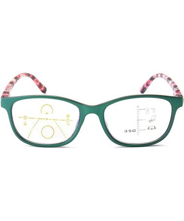 Haoxuan Progressive Multifocal Reading Glasses - Anti-Blue Smart Zoom Glasses for Medium & Older Adults | +2.00 Strength Green - Buy Online on GoSupps.com