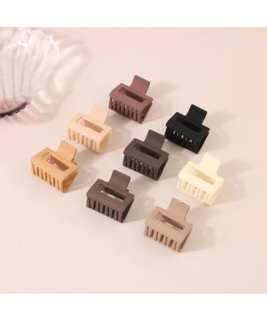 Small Claw Hair Clips for Thin Hair - 8pcs Matte Rectangle & Double Row Teeth Jaw Clips for Fine Hair - Buy Online on GoSupps.com