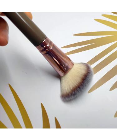 Double End Complexion Brush - Dual Ended Rose Gold Makeup Brush for Face Powder Liquid Foundation Concealer & Eyeshadow - Buy Online on GoSupps.com