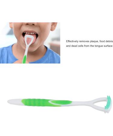 Premium Green Tongue Brush for Fresh Breath | Flexible Long Handle Oral Health Tool for Adults - Buy Online on GoSupps.com