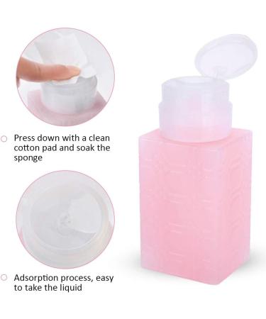 Portable Refillable Pump Dispenser Bottle Nail Art Polish Makeup Remover Lotion Container for Nail Varnish Remover & Makeup Remover Nail Art Tool (Square Pink) - Buy Online on GoSupps.com