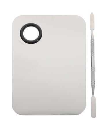 FOMIYES Makeup Palette Makeup Mixing Palette Stainless Steel Cosmetic Mixing Tray with Spatula Makeup Artist Tool for Mixing Foundation Nail-Art