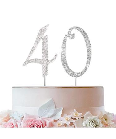 Cake decoration silver rhinestones Happy Birthday cake topper for birthday decoration (40)