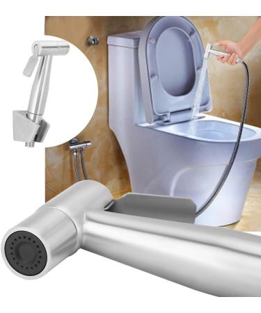 Stainless Steel Bidet Sprayer Set - 3 Piece Handheld Bidet Spray Shower & Hose Holder - Durable & Adjustable - Buy Online on GoSupps.com