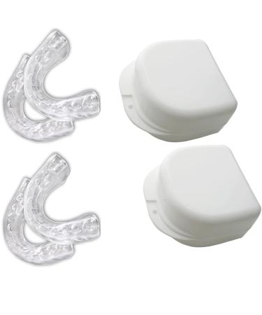 Teeth Whitening Trays Moldable Mouth Trays 4 Dental Tray Form Shape Perfectly 2 Travel Storage Cases Included Fit Upper Lower Tooth Bleaching Moldable Guards Compatible with Opalescence Gel
