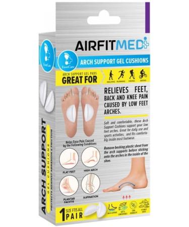 Premium Footcare Arch Support Gel Set - 2 Piece Insoles for Flat Feet & Plantar Fasciitis - Adhesive Gel Inserts for Pain Relief - Buy Online on GoSupps.com