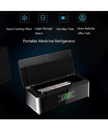Insulin Refrigerated Box V-Type Refrigeration Portable Small Household Car Medicine Interferon USB Charging Refrigerator for Travel Home Aircraft Black - Buy Online on GoSupps.com