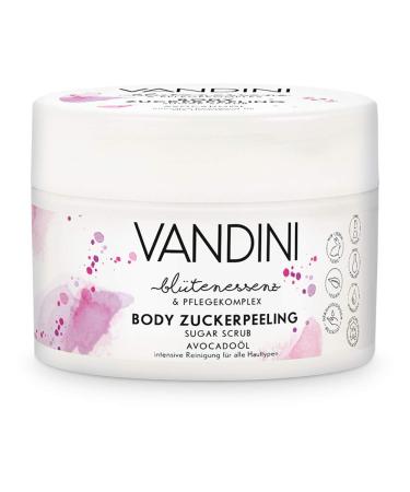 Vandini body sugar peeling - body peeling women with avocado oil for all skin types - vegan body peeling for women without silicones parabens & mineral oil - shower peeling (1x 220 g) 1 piece