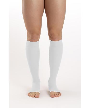 Buy Relaxsan Anti-Sembolism Thrombosis Compression Knee Socks - 25-32 mmHg (XXL White) | 2 Pairs for Men & Women - Improve Circulation & Reduce Swelling - Buy Online on GoSupps.com