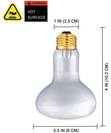 OMAYKEY 2-Pack 50W Basking Spot Heat Lamps Soft White Glow UVA Glass Cover Heat Lamp/Bulb/Light for Lizard Reptiles and Amphibians - Buy Online on GoSupps.com