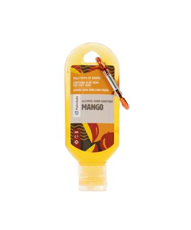 Palm Safe Mango 60ml Anti Bacterial Premium Hand Sanitiser Travel Size Refillable Clip Bottle Quick Drying Non Sticky Extra Moisturising Kills 99.9% of Viruses and Bacteria Mango 60 ml