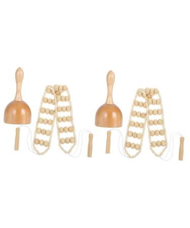 Lurrose 2 sets Massage Pullback set Multitools Hand massage devices DIY tools Household appliances hand massage cups made of wood Chinese massage device wooden therapy.