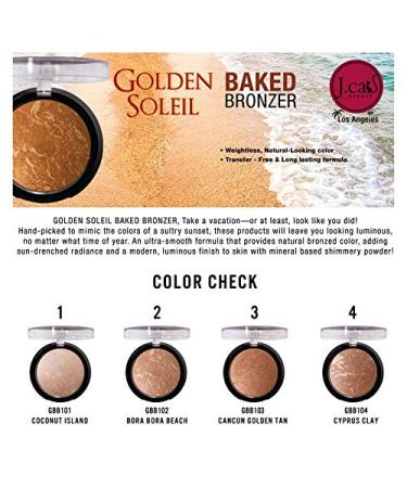 J.CAT BEAUTY Golden Soleil Baked Bronzer - Coconut Island | Natural Sun-Kissed Glow - Buy Online on GoSupps.com