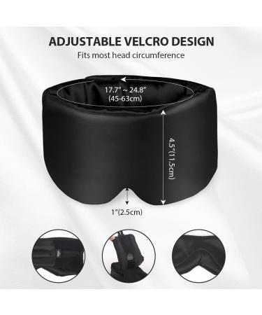 Hilph Satin Sleep Eye Mask - Soft Pressureless Blindfold for Sleeping, Adjustable Band - Perfect for Home, Travel, Yoga - Men and Women - Black - Buy Online on GoSupps.com