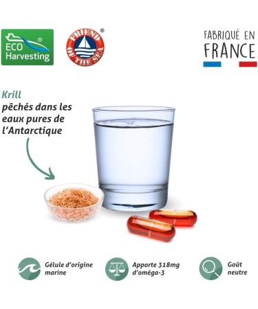 Blanche Bresson - 100% Pure Krill Oil - Omega-3 & DHA - Heart and Brain Well-Being Cardiovascular Support Vision - 30 Capsules of Marine Origin - 15 Day Treatment - Made in France - Buy Online on GoSupps.com
