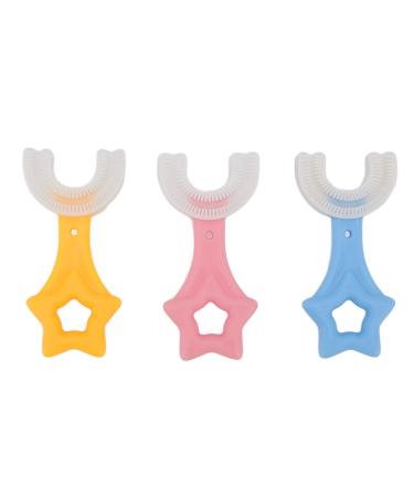 Kcabret children's-U-shaped toothbrush U-shaped children's handwear soft silicone brush head 360 design for oral tooth cleaning for toddlers and children