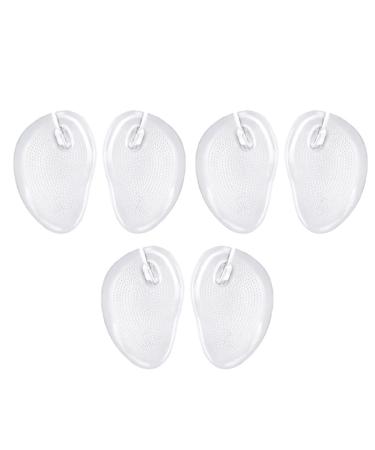 EXCEART 3 Pairs Insole Toe Guards Cushions Metatarsal Thong Sandal Toe Guards Silicone Forefoot Sandals - Flop Inserts Ball of Foot Grip Pads Woman White Gel Protective Pad