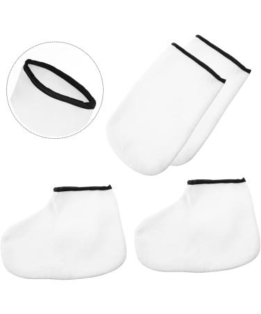 minkissy 4 Pairs Hand and Foot Mask Paraffin Wax Foot Liners Remover Paraffin Wax Foot Bags Moisturizing Wax Bag Feets Spa Boots White Bath Bag Thicken Knitted Fabric - Buy Online on GoSupps.com