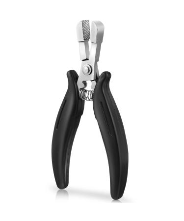 Frcolor Hair Extension Pliers for Bonding Extensions Hairpiece Hair Thickening Hair Removal (Black)