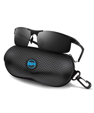 BLUPOND Polarized Sports Sunglasses for Men Women - UV Protection Anti Glare Glasses Unisex Black