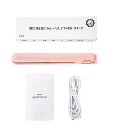 2 in 1 Hair Straightener & Curling Iron - USB Ceramic Heat Flat Iron - Pink Color for Effortless Styling - Buy Online on GoSupps.com