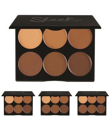 Sleek MakeUP Cream Contour Kit 6 Easily Blendable Colours for Smooth and Long Lasting Contour Dark (Pack of 4) Dark 1 count (Pack of 4)