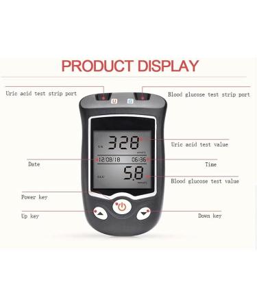 WFXXZL Uric Acid Strips & Diabetes Tester Kit - Uric Acid & Blood Glucose Meter with 100 Test Strips - International Shipping Available - Buy Online on GoSupps.com