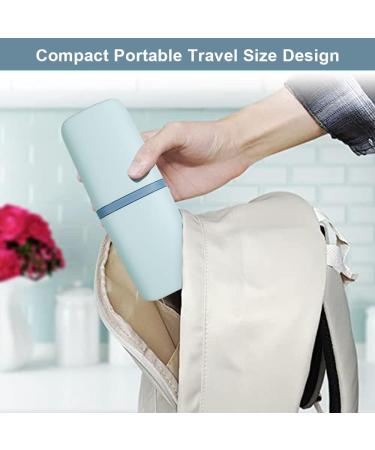 Antibacterial Travel Toothbrush Set - 3 Piece Dustproof Etui with Water Cups | Perfect for Hiking & Business Trips - Buy Online on GoSupps.com