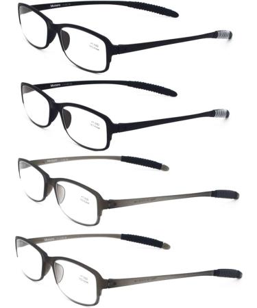Buy Computer Blue Light Blocking Reading Glasses - Flexible Lightweight UV Protection - Anti Eyestrain for Men & Women - 2 Black & 2 Gray 2.0x - Buy Online on GoSupps.com