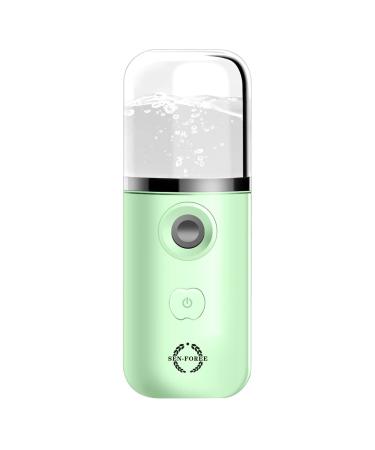 Sen-Foree Nano Spray Mini Portable Handheld Face Steamer USB Rechargeable Handheld Water Replenisher Suitable for Facial Moisturizing  Daily Makeup  Skin Care.(Green) L7-green