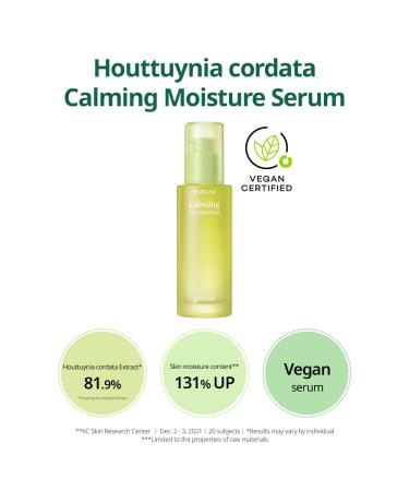 GOODAL Houttuynia Cordata Calming Moisture Serum | Vegan Hyaluronic Acid | Deep Moisturizing for All Skin Types | Instant Hydration | Soothing Herbal Skincare - 1.69 fl oz - Buy Online on GoSupps.com