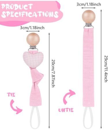 Vicloon 3 Pcs Baby Dummy Clips: BPA-Free Soother Pacifier Chain Holder for Teether Toy - Pink/Beige - Buy Online on GoSupps.com
