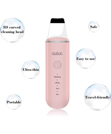 GUGUG Skin Scrubber Face Spatula - Blackhead Remover and Pore Cleaner for Facial Deep Cleansing - 4 Modes Skin Care Tool with Comedones Extractor in Pink - Buy Online on GoSupps.com