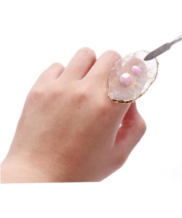 Nail Mixing Palette Nail Art Finger Ring Palette Polish Holder Color Mixing Plates Manicure Tools White Brushes - Buy Online on GoSupps.com