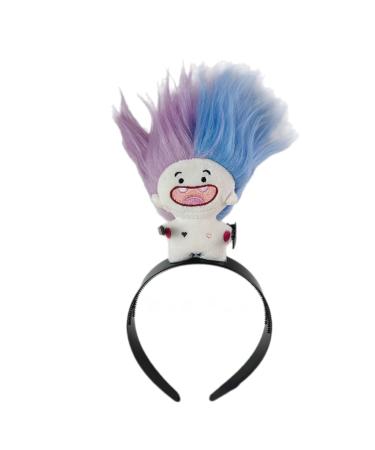TQUXNGA Cute Stuffed Doll Shape Hairband Women Spa Wash Face Makeup Skincare Headband for Photography Halloween Hairband Purple Blue