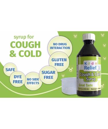 Kids Relief Cough & Cold Syrup for Kids 0-12 Yrs, for Dry and Productive Cough, Caramel Flavor, Gluten and Dye Free, No Added Sugar, 3.4 Fl Oz (Pack of 1) - Buy Online on GoSupps.com