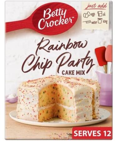 Betty Crocker | Party Rainbow Cake Mix 425G | Cake mix with multicolour sugar sprinkles (6%) | No Preservatives - Buy Online on GoSupps.com