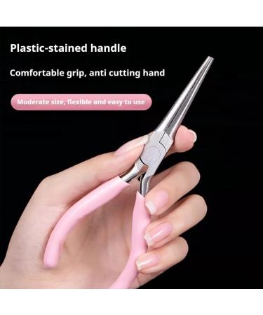 Professional C Curve Nail Tip Pliers - Stainless Steel Nail Sculpting Tool for DIY & Salon Use | Pink Nail Shaping Tweezers - Buy Online on GoSupps.com